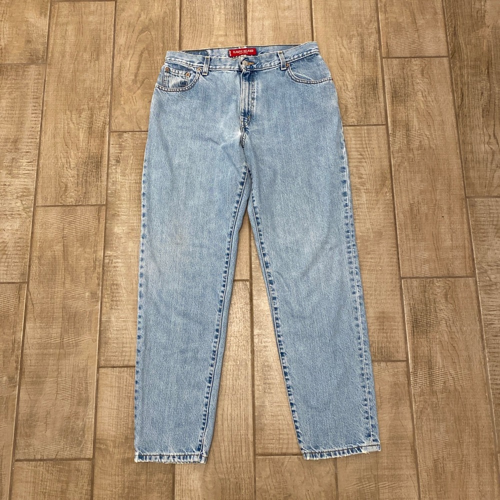 VTG Levis 550 Jeans Women 14 L Misses Relaxed Tapered Light Denim High Waist Mom